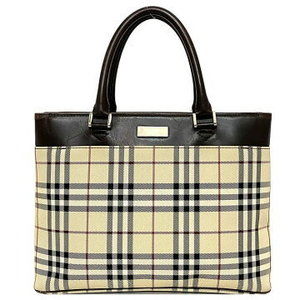 Burberry Tote Bag Beige Brown Nova Check Leather Handbag business